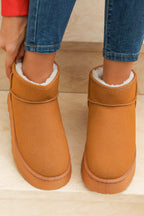 Faux Fur Lined Suede Ankle Snow Boots