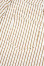 Khaki Stripe Casual Barrel Jeans