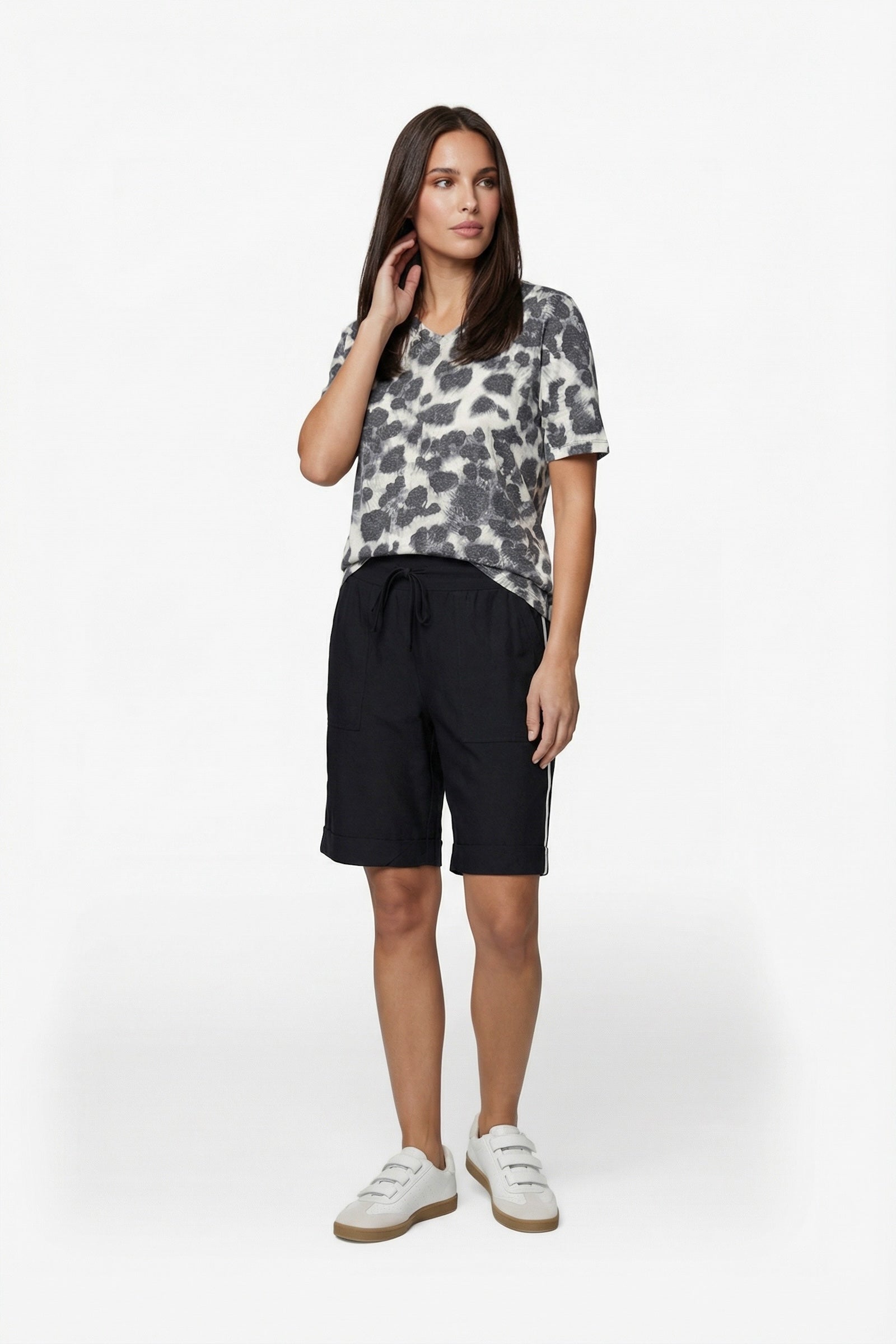 Top Elvi Knitting Sand Black