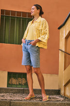 Top Satin Binding Rib Knit Lemon HS26.30208