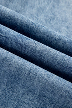 Fashion Beau Blue Acid Wash Pocket Detail Flare Jeans