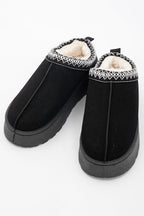 Contrast Print Suede Plush Lined Snow Boots