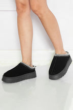 Contrast Print Suede Plush Lined Snow Boots