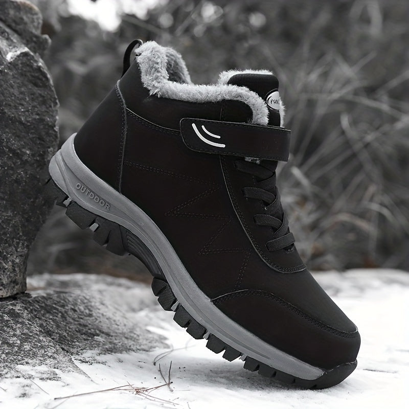 Benedetta™ | Plush-lined hook-and-loop lace-up hiking ankle boots