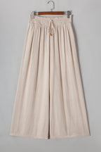Smocked High Waist Wide Leg Plus Size Pants
