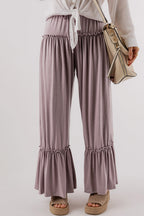 Frilled High Waist Wide Leg Pants