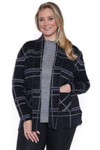 Plaid Open Front Cardigan