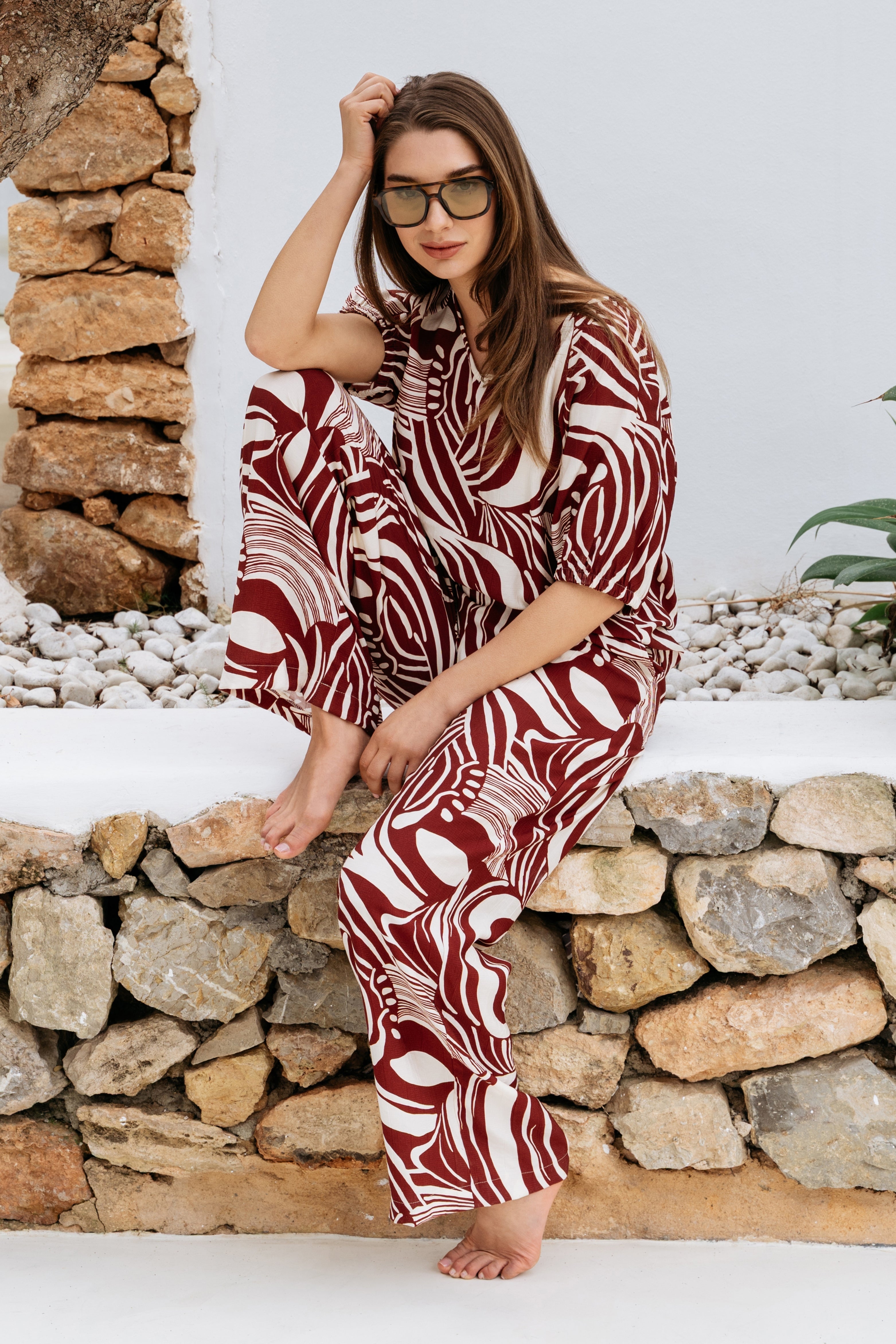 Top Amelie Weave Claret Multi TO375