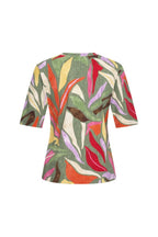 Travel Top Summer Leaf Dance Print Olive 202271