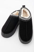 Contrast Print Suede Plush Lined Snow Boots