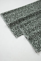 Gray Leopard Frayed Edge Wide Leg High Waist Jeans
