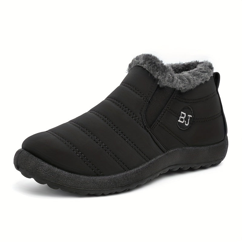 Apollonia™ | Quilted plush-lined slip-on ankle snow boots