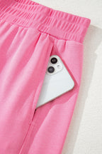 Sachet Pink Slim Ribbed Tank Top and Sweatpants Set