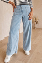 Beau Blue Solid Full-Length Regular Pocket Detail Denim Jeans