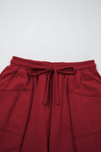 Racing Red Drop Shoulder Boxy Tee and Barrel Pants Set
