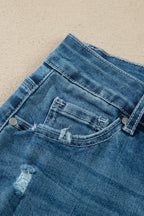 Women Ashleigh Blue High Waist Frayed Hem Flare Jeans