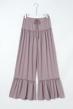 Frilled High Waist Wide Leg Pants