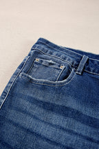 Plus Size High Waist Side Slits Flare Jeans