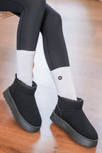 Faux Fur Lined Suede Ankle Snow Boots