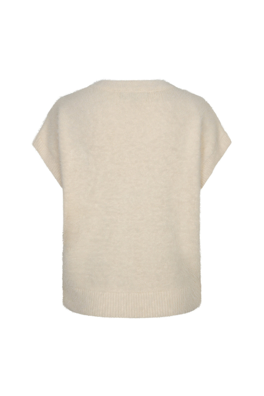 Top Sleeveless Fuzzy Cream SRB5116