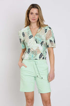 Travel Top Wrap Botanical Print Pistachio 202838
