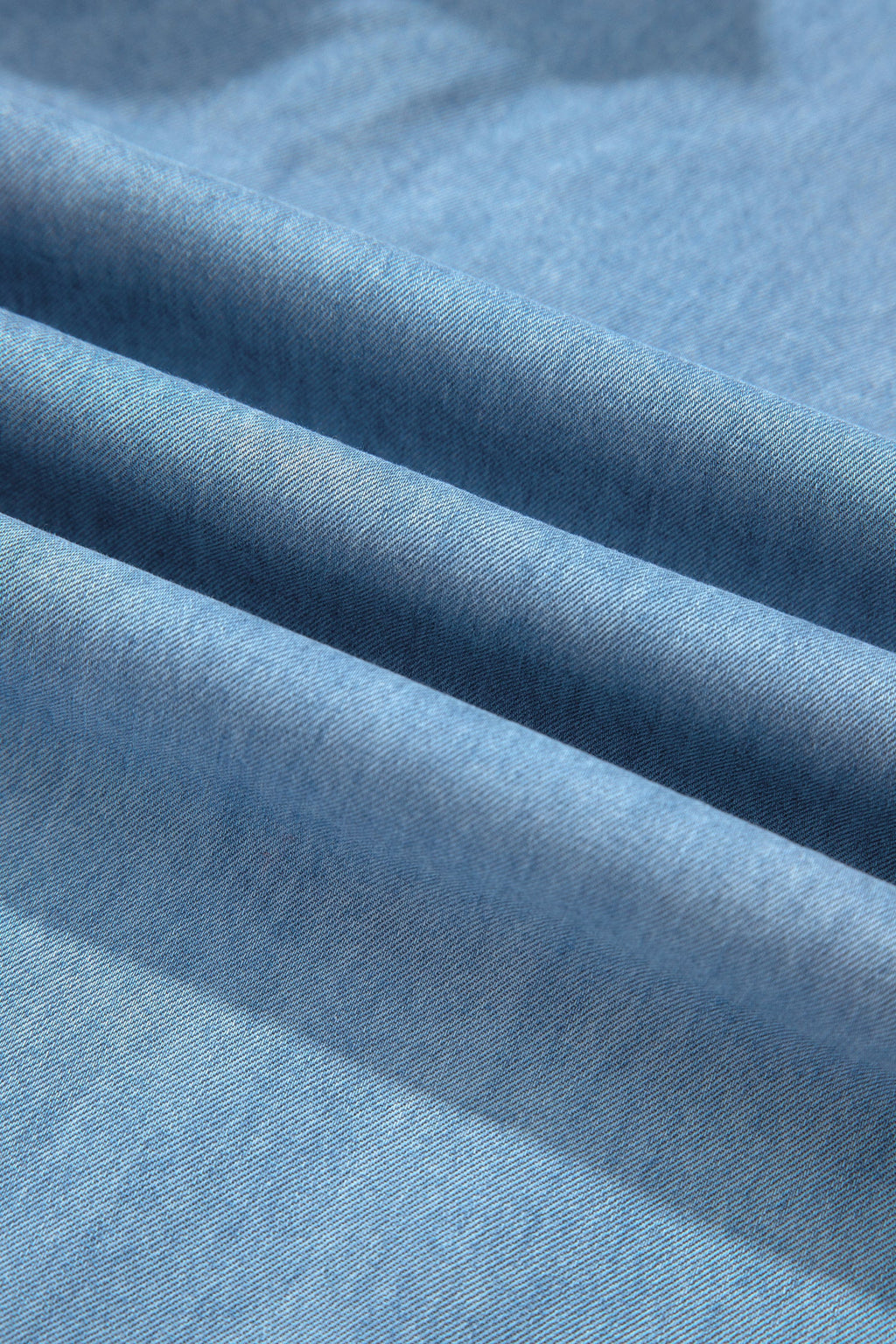 Casual Beau Blue Ruffled Hem Wide Leg Chambray Pants