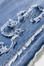 Fashion Ashleigh Blue Embroidered Western Print Flare Leg Full Length Jeans