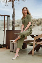 Travel Top Pleated Olive 202815