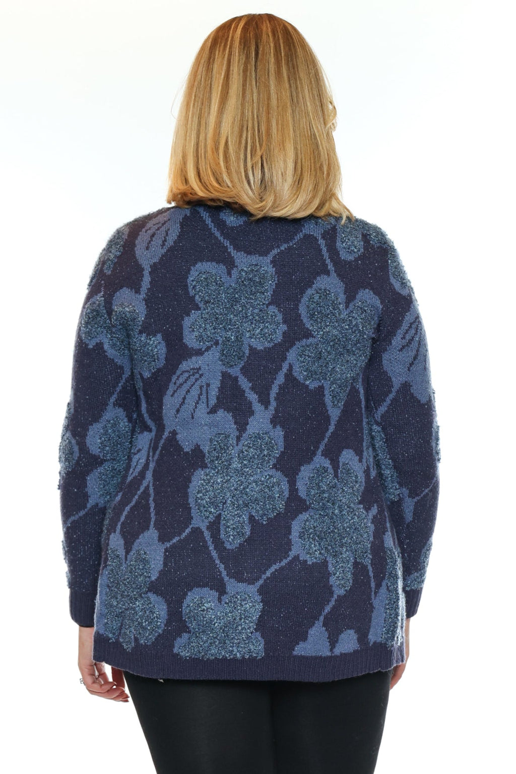 Annie Cardigan - Floral Knit Open Cardigan