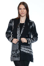 Abstract Print Knit Cardigan