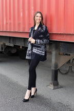 Abstract Print Knit Cardigan