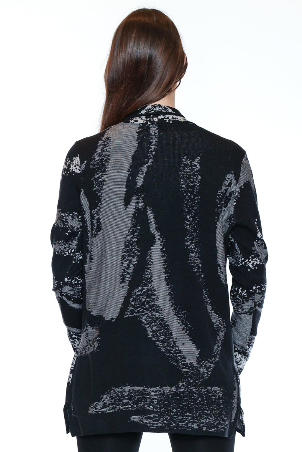 Abstract Print Knit Cardigan