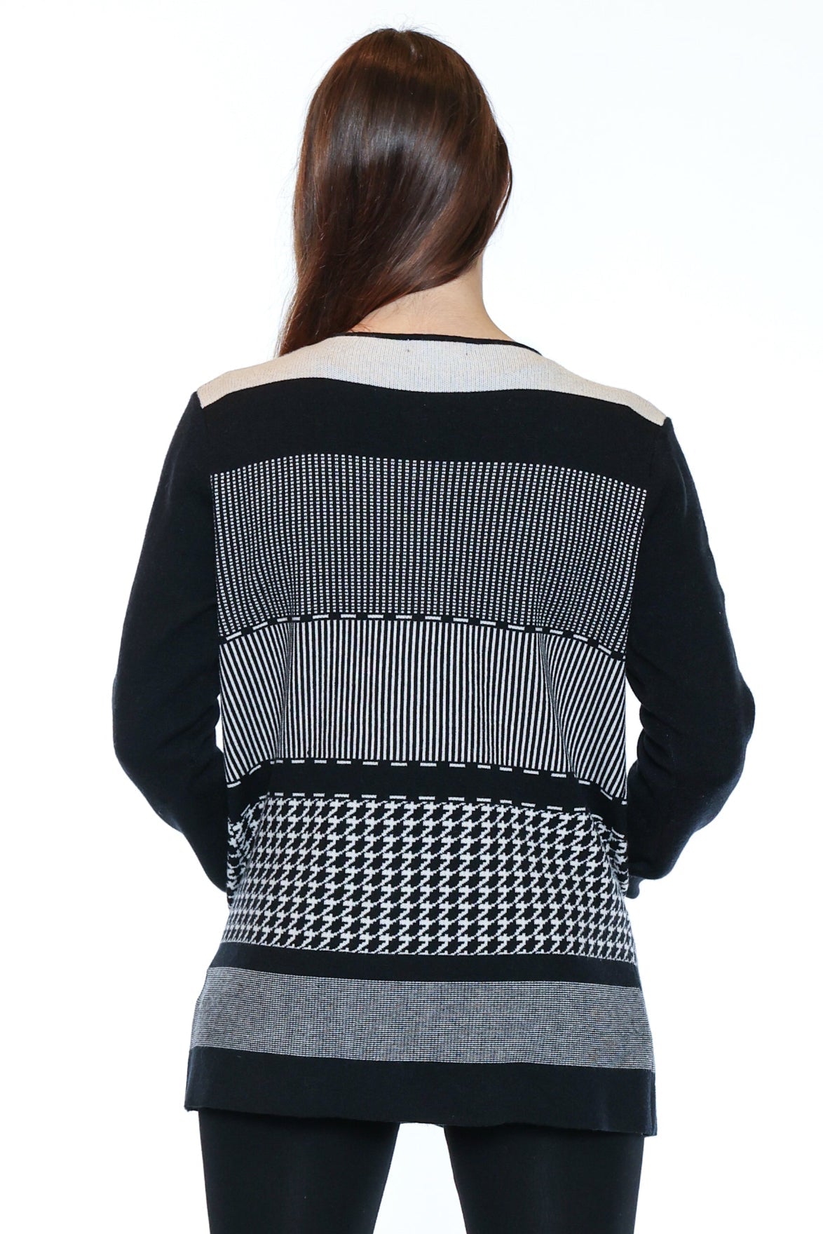 Patchwork Knit Cardigan