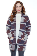 Patterned Knit Longline Cardigan