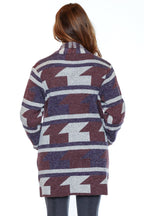 Patterned Knit Longline Cardigan