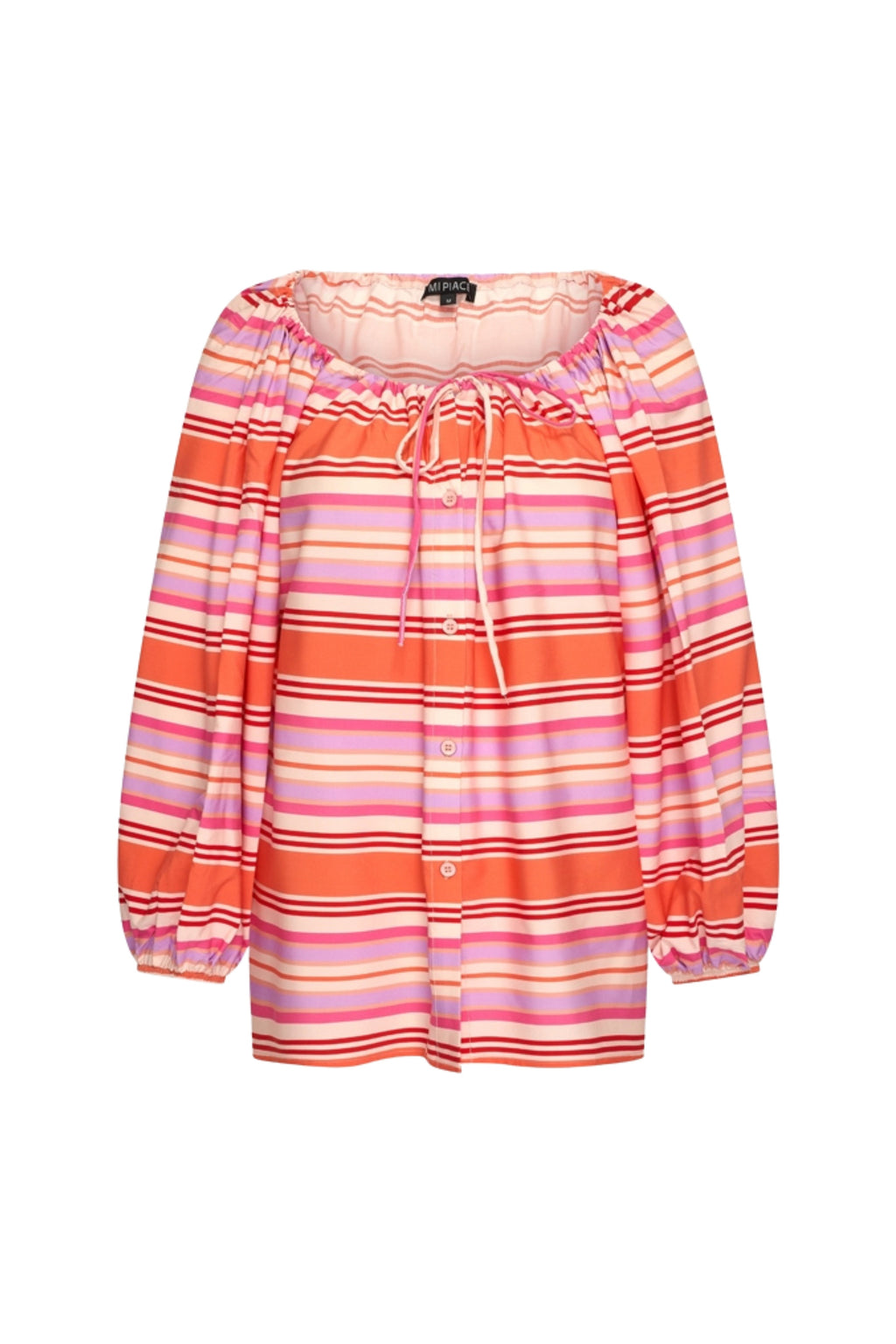 Travel Top Summer Stripe Print Coral 202846