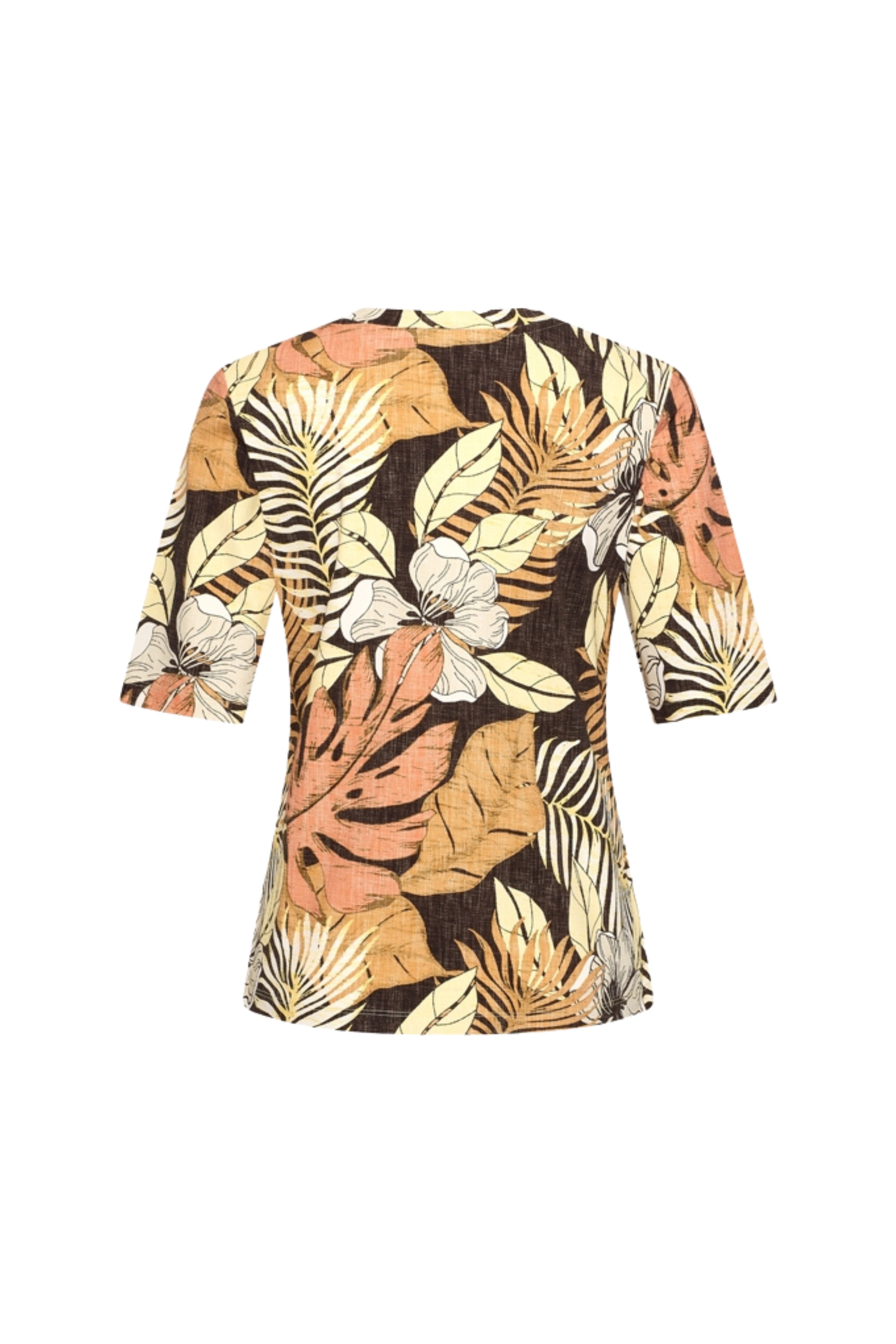 Travel Top Botanical Print Espresso 202271