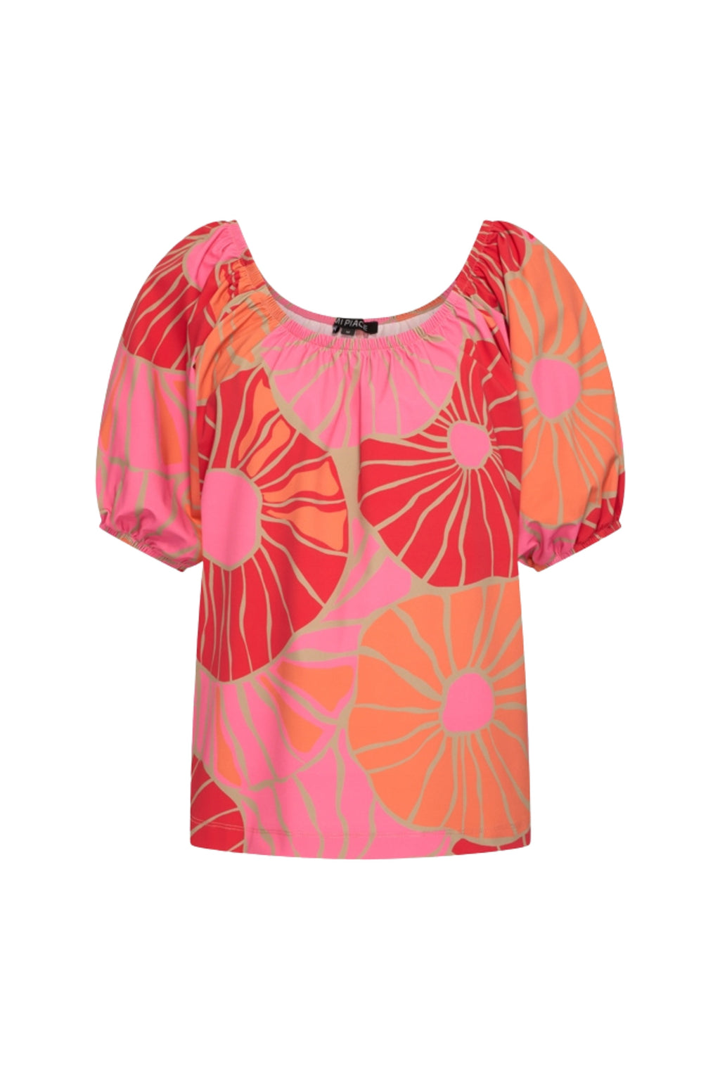 Travel Top Bardot Desert Anemone Print Coral 202454