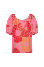 Travel Top Bardot Desert Anemone Print Coral 202454