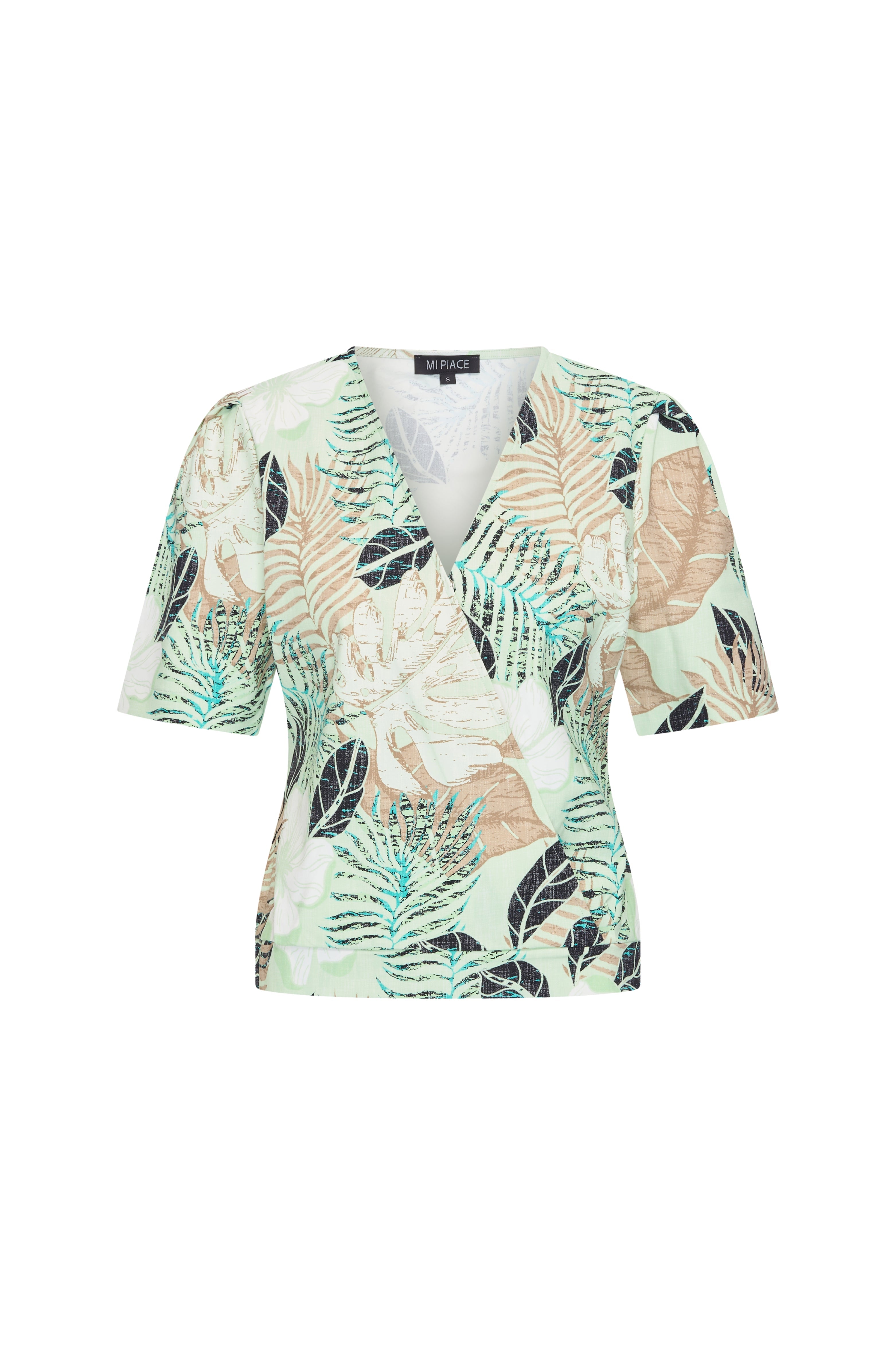 Travel Top Wrap Botanical Print Pistachio 202838