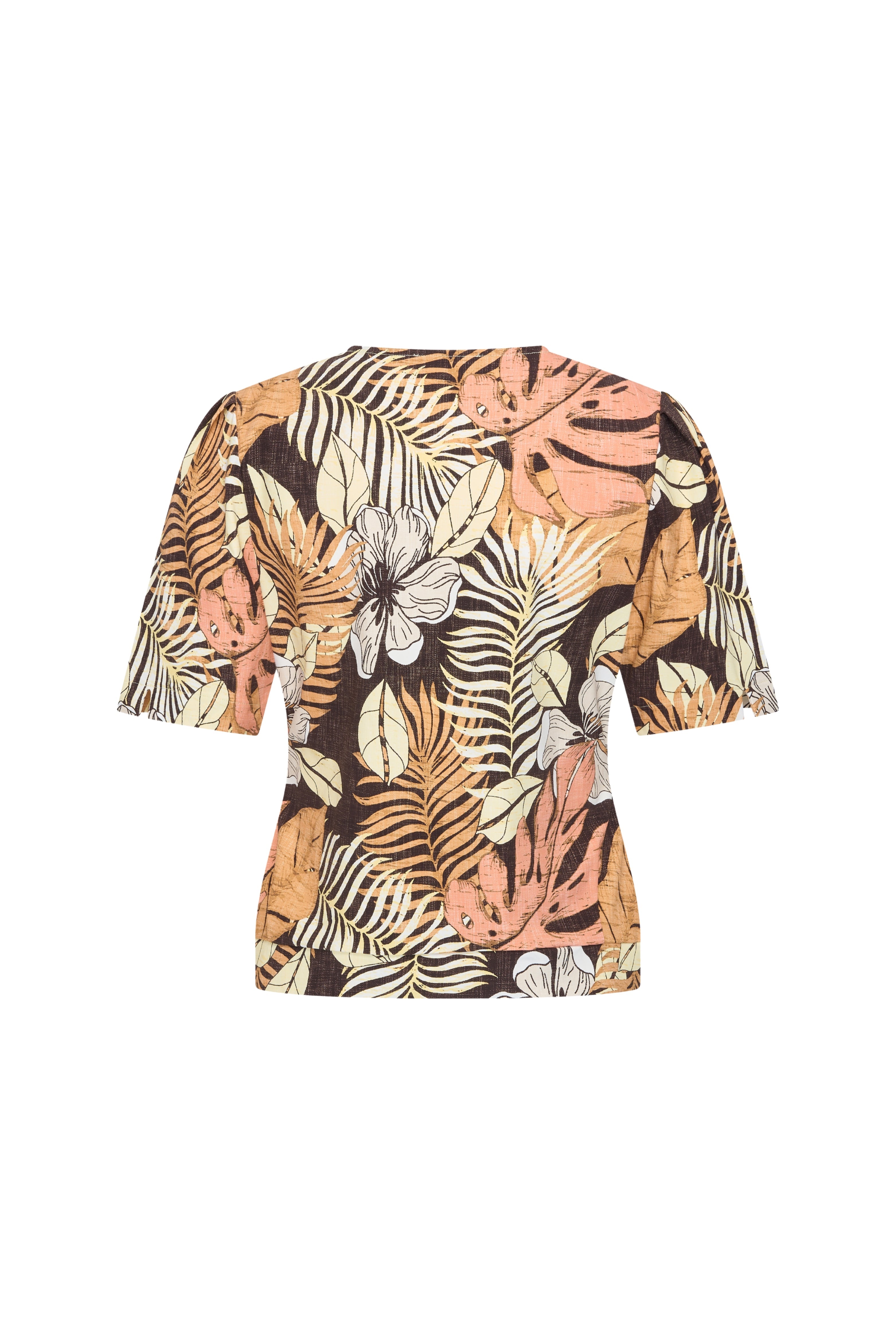 Travel Top Wrap Botanical Print Espresso 202838