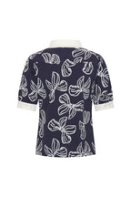 Travel Top Polo Bow Print Navy Offwhite 202853