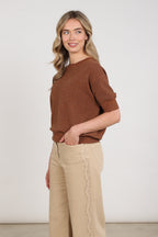 Top Kinty Lurex Espresso NKF01068