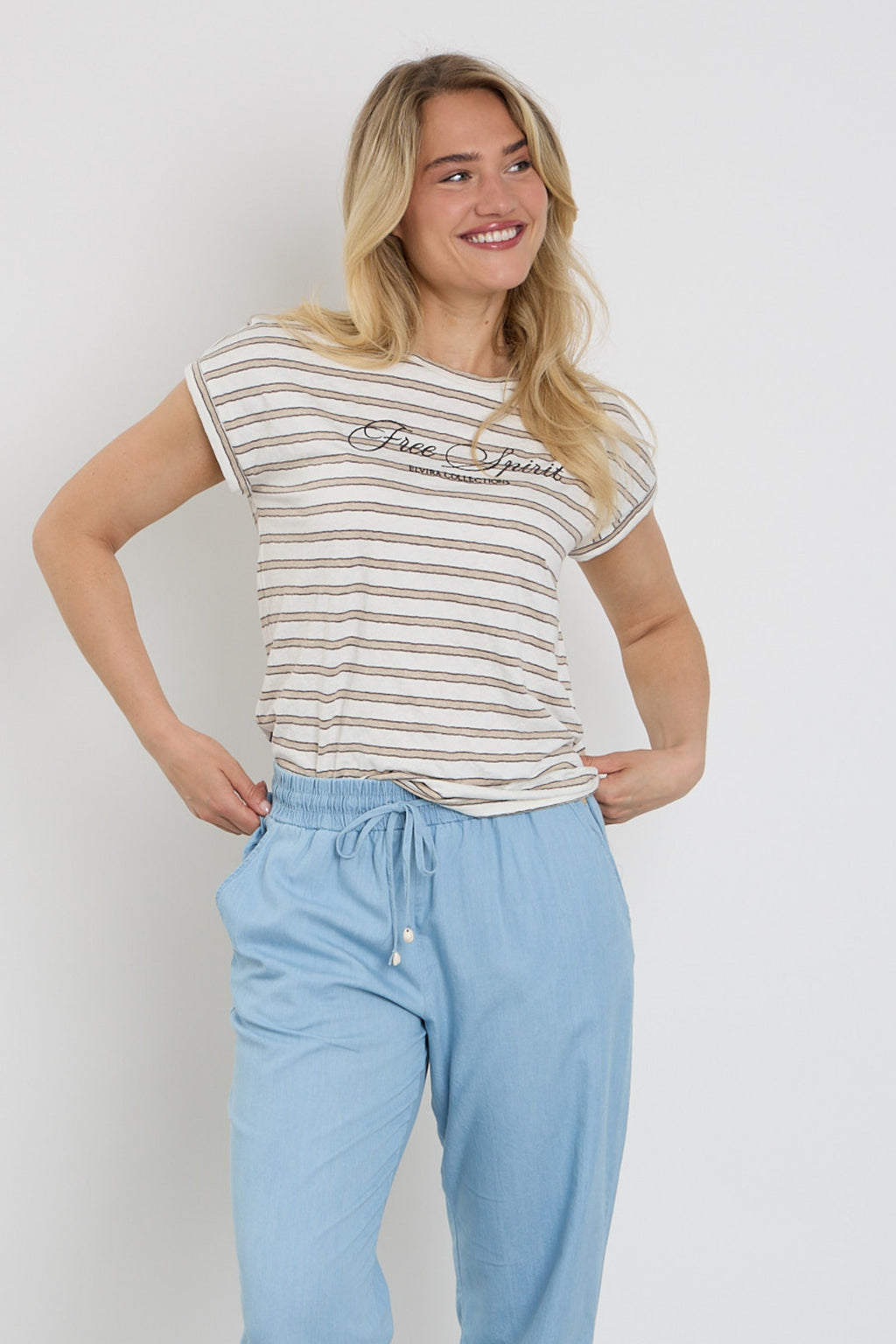 Top Luna Striped Creme