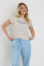 Top Luna Striped Creme