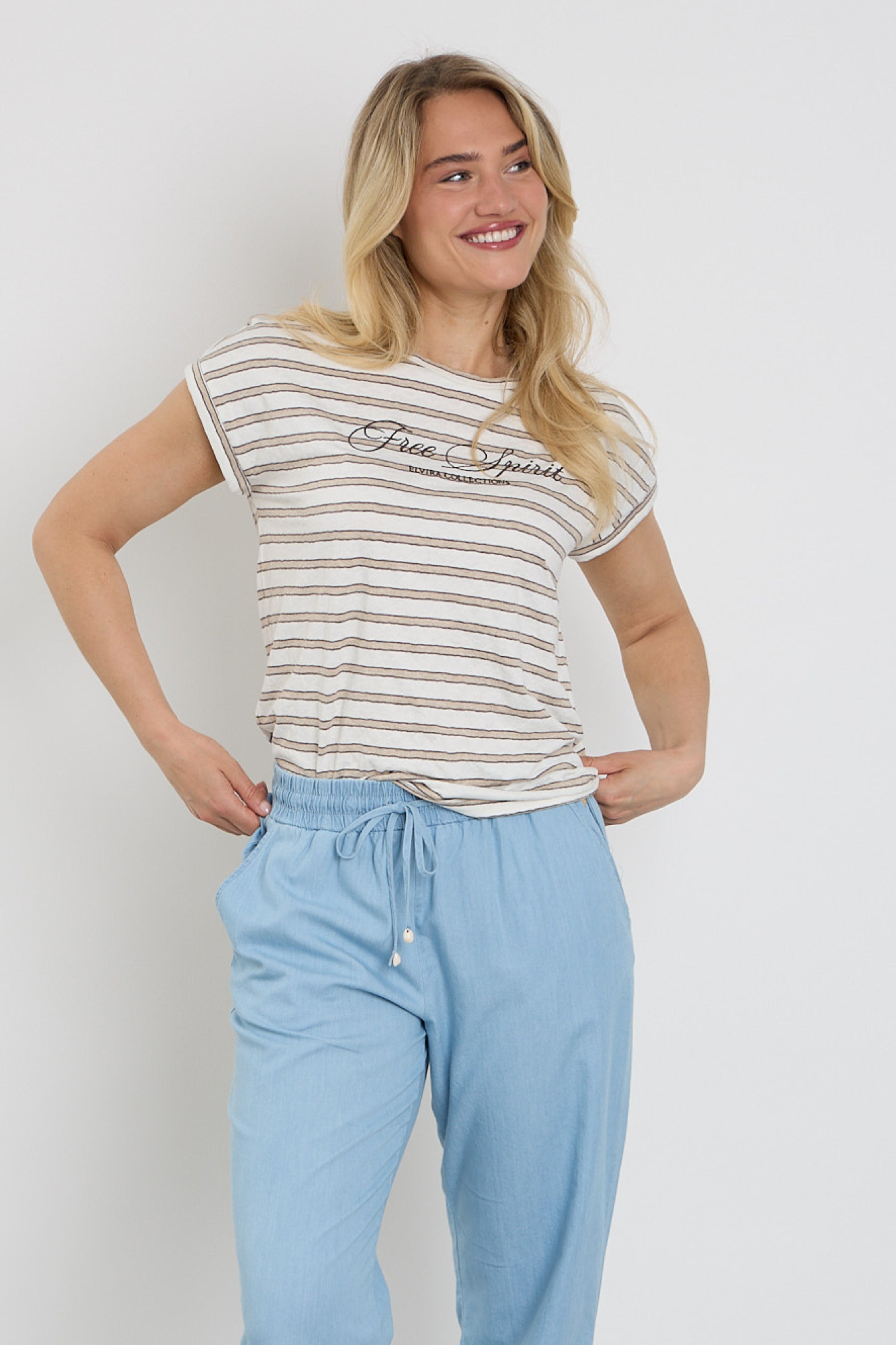 Top Luna Striped Creme