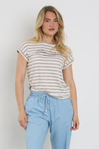 Top Luna Striped Creme