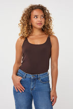 Singlet Lurex Straps Cacao F26.30514