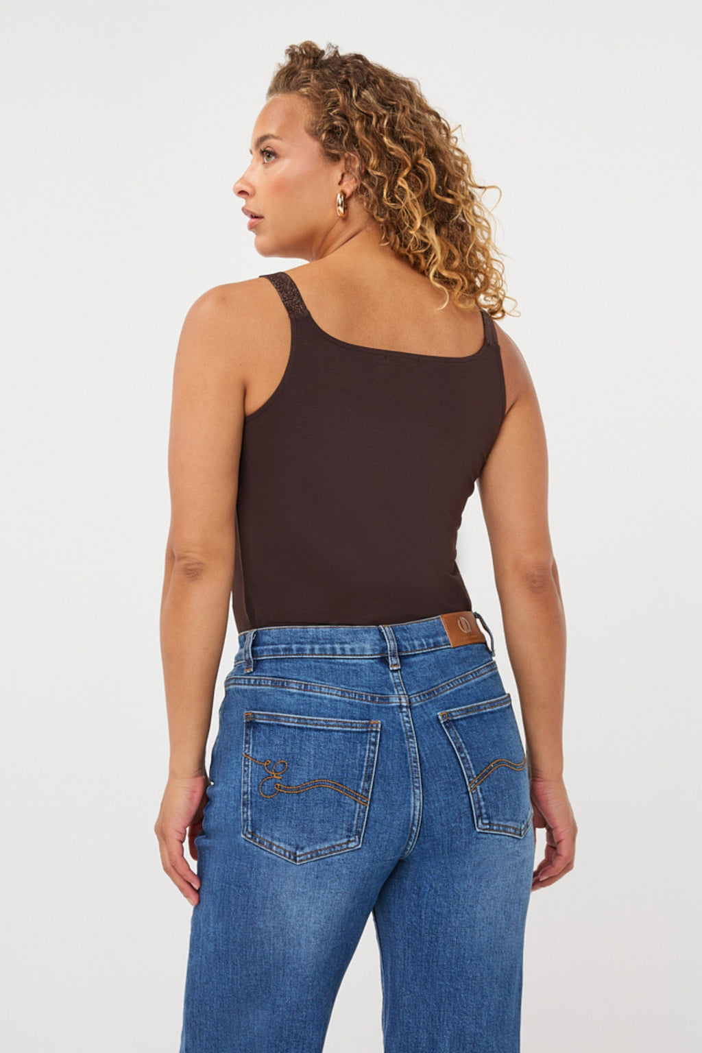 Singlet Lurex Straps Cacao F26.30514