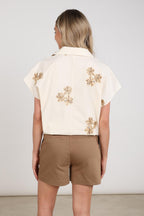 Top Daniek Embroidery Offwhite Fango NKS01125